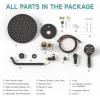 imageSR SUN RISE Shower Faucet  10 Inch Multifunctional High Pressure Shower Head System with Handheld Shower Head Fixtures  Valve Included  Matte BlackOil Rubbed Bronze