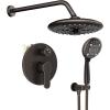 imageSR SUN RISE Shower Faucet  10 Inch Multifunctional High Pressure Shower Head System with Handheld Shower Head Fixtures  Valve Included  Matte BlackOil Rubbed Bronze
