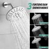 imageSR SUN RISE Shower Faucet  10 Inch Multifunctional High Pressure Shower Head System with Handheld Shower Head Fixtures  Valve Included  Matte BlackPolished Chrome