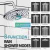 imageSR SUN RISE Shower Faucet  10 Inch Multifunctional High Pressure Shower Head System with Handheld Shower Head Fixtures  Valve Included  Matte BlackPolished Chrome