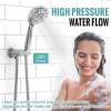 imageSR SUN RISE Shower Faucet  10 Inch Multifunctional High Pressure Shower Head System with Handheld Shower Head Fixtures  Valve Included  Matte BlackPolished Chrome