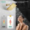 imageSR SUN RISE Shower Faucet Set Bathroom Square Rain Shower Head with Handheld Spray Wall Mounted Rainfall Shower Fixtures Brushed Nickel Shower Faucet Trim Repair Kits Contain Shower Valve10 InchesBrushed Gold
