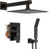 imageSR SUN RISE Shower Faucet Set Bathroom Square Rain Shower Head with Handheld Spray Wall Mounted Rainfall Shower Fixtures Brushed Nickel Shower Faucet Trim Repair Kits Contain Shower Valve10 InchesOil Rubbed Bronze