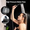 imageSR SUN RISE Shower Faucet Set Bathroom Square Rain Shower Head with Handheld Spray Wall Mounted Rainfall Shower Fixtures Brushed Nickel Shower Faucet Trim Repair Kits Contain Shower Valve10 InchesMatte Black