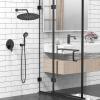 imageSR SUN RISE Shower System 12 inch Multifunction Shower Faucet Set 6 Setting High Pressure Handheld Rain Shower Head Kits Valve Included  Push Button DiverterStainless SteelOil Rubbed BronzeMatte Black