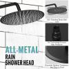 imageSR SUN RISE Shower System 12 inch Multifunction Shower Faucet Set 6 Setting High Pressure Handheld Rain Shower Head Kits Valve Included  Push Button DiverterStainless SteelOil Rubbed BronzeMatte Black