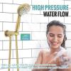 imageSR SUN RISE Shower System 12 inch Multifunction Shower Faucet Set 6 Setting High Pressure Handheld Rain Shower Head Kits Valve Included  Push Button DiverterStainless SteelOil Rubbed BronzeBrushed Gold