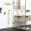imageSR SUN RISE Shower System 12 inch Multifunction Shower Faucet Set 6 Setting High Pressure Handheld Rain Shower Head Kits Valve Included  Push Button DiverterStainless SteelOil Rubbed BronzeBrushed Gold