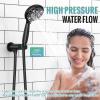 imageSR SUN RISE Shower System 12 inch Multifunction Shower Faucet Set 6 Setting High Pressure Handheld Rain Shower Head Kits Valve Included  Push Button DiverterStainless SteelOil Rubbed BronzeMatte Black