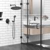 imageSR SUN RISE Shower System 12 inch Multifunction Shower Faucet Set 6 Setting High Pressure Handheld Rain Shower Head Kits Valve Included  Push Button DiverterStainless SteelOil Rubbed BronzeMatte Black