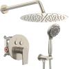 imageSR SUN RISE Shower System 12 inch Multifunction Shower Faucet Set 6 Setting High Pressure Handheld Rain Shower Head Kits Valve Included  Push Button DiverterStainless SteelOil Rubbed BronzeBrushed Nickel