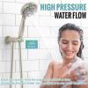imageSR SUN RISE Shower System 12 inch Multifunction Shower Faucet Set 6 Setting High Pressure Handheld Rain Shower Head Kits Valve Included  Push Button DiverterStainless SteelOil Rubbed BronzeBrushed Nickel
