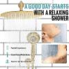 imageSR SUN RISE Shower System 12 inch Multifunction Shower Faucet Set 6 Setting High Pressure Handheld Rain Shower Head Kits Valve Included  Push Button DiverterStainless SteelOil Rubbed BronzeBrushed Gold