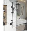 imageSR SUN RISE Shower System with 3spray Rain Shower and 6Setting Handheld Combo 18 GPM Shower Faucets Sets Complete with Adjustable 276quot Slide Bar Shower Fixtures Valve Include Matte Black