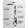 imageSR SUN RISE Shower System with 3spray Rain Shower and 6Setting Handheld Combo 18 GPM Shower Faucets Sets Complete with Adjustable 276quot Slide Bar Shower Fixtures Valve Include Matte Black