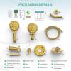 imageSR SUN RISE Shower System with Handheld Shower and Rain Shower Combo Set High Pressure 5spray Dual 2 in 1 Shower Faucet Patented 3way Diverter Brushed Nickel Valve IncludeBrushed Gold