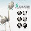 imageSR SUN RISE Shower System with Handheld Shower and Rain Shower Combo Set High Pressure 5spray Dual 2 in 1 Shower Faucet Patented 3way Diverter Brushed Nickel Valve IncludeBrushed Nickel