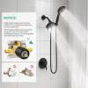imageSR SUN RISE Shower System with Handheld Shower and Rain Shower Combo Set High Pressure 5spray Dual 2 in 1 Shower Faucet Patented 3way Diverter Brushed Nickel Valve IncludeMatte Black