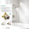 imageSR SUN RISE Shower System with Handheld Shower and Rain Shower Combo Set High Pressure 5spray Dual 2 in 1 Shower Faucet Patented 3way Diverter Brushed Nickel Valve IncludeBrushed Nickel