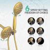 imageSR SUN RISE Shower System with Handheld Shower and Rain Shower Combo Set High Pressure 5spray Dual 2 in 1 Shower Faucet Patented 3way Diverter Brushed Nickel Valve IncludeBrushed Gold