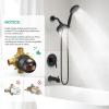 imageSR SUN RISE Shower System with Handheld Shower and Rain Shower Combo Set High Pressure 5spray Dual 2 in 1 Shower Faucet Patented 3way Diverter Brushed Nickel Valve IncludeOil Rubbed Bronze