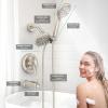 imageSR SUN RISE Shower System with Handheld Shower and Rain Shower Combo Set High Pressure 5spray Dual 2 in 1 Shower Faucet Patented 3way Diverter Brushed Nickel Valve IncludeBrushed Nickel