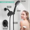 imageSR SUN RISE Shower System with Handheld Shower and Rain Shower Combo Set High Pressure 5spray Dual 2 in 1 Shower Faucet Patented 3way Diverter Brushed Nickel Valve IncludeMatte Black