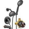 imageSR SUN RISE Shower System with Handheld Shower and Rain Shower Combo Set High Pressure 5spray Dual 2 in 1 Shower Faucet Patented 3way Diverter Brushed Nickel Valve IncludeOil Rubbed Bronze