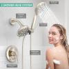 imageSR SUN RISE Shower System with Handheld Shower and Rain Shower Combo Set High Pressure 5spray Dual 2 in 1 Shower Faucet Patented 3way Diverter Brushed Nickel Valve IncludeBrushed Nickel