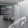 imageSR SUN RISE Shower System with Push Button Diverter Wall Mounted Luxury 12 Inch Rain Shower Head with Handheld Spray High Pressure Shower Faucet Combo Set with Roughin Valve Brushed NickelBrushed Nickel