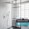 imageSR SUN RISE Shower System with Push Button Diverter Wall Mounted Luxury 12 Inch Rain Shower Head with Handheld Spray High Pressure Shower Faucet Combo Set with Roughin Valve Brushed NickelBrushed Nickel