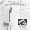 imageSR SUN RISE Shower System with Push Button Diverter Wall Mounted Luxury 12 Inch Rain Shower Head with Handheld Spray High Pressure Shower Faucet Combo Set with Roughin Valve Brushed NickelBrushed Nickel