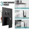 imageSR SUN RISE Shower System with Push Button Diverter Wall Mounted Luxury 12 Inch Rain Shower Head with Handheld Spray High Pressure Shower Faucet Combo Set with Roughin Valve Brushed NickelOil Rubbed Bronze