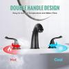 imageSR SUN RISE Widespread Bathroom Faucets 3 Hole Bathroom Sink Faucet 8 inch  Matte Black 2 Handle Basin Bathroom Faucet with Lift Rod Drain Assembly for RV Bath Vanity