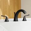 imageSR SUN RISE Widespread Bathroom Faucets 3 Hole Bathroom Sink Faucet 8 inch  Matte Black 2 Handle Basin Bathroom Faucet with Lift Rod Drain Assembly for RV Bath Vanity