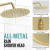 imageShower Faucet  3 Function High Pressure Shower Head System 6 Setting Headheld Shower Head Fixtures Valve Included  Brushed Gold