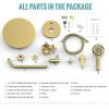 imageShower Faucet  3 Function High Pressure Shower Head System 6 Setting Headheld Shower Head Fixtures Valve Included  Brushed Gold