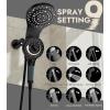 imageShower Heads With Handheld Spray Combo High Pressure 2 IN 1 Rainfall Shower Head with 9 Spray Modes Antileak Shower Faucet with 72 Stainless Steel Hose ampamp Magnetic Hand Held Shower Matte BlackMatte Black