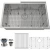 imageUndermount Stainless Steel Kitchen Sink  SR SUN RISE 30quot x 18quot x 10quot Drop In Workstation Sink Handmade Single Bowl Kitchen Sink with Accessories Pack of 5 Brushed Finish