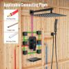 imageWaist Massage Spray Shower System with 6 Body Jets 12 Rain Shower System with Jets and Handheld Shower Faucet Set with Roughin Valve Wall Mounted Shower Fixture Set for Bathroom Brushed NickelMatte Black