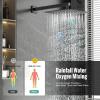 imageWaist Massage Spray Shower System with 6 Body Jets 12 Rain Shower System with Jets and Handheld Shower Faucet Set with Roughin Valve Wall Mounted Shower Fixture Set for Bathroom Brushed NickelMatte Black