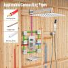 imageWaist Massage Spray Shower System with 6 Body Jets 12 Rain Shower System with Jets and Handheld Shower Faucet Set with Roughin Valve Wall Mounted Shower Fixture Set for Bathroom Brushed NickelBrushed Nickel