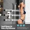 imageWaist Massage Spray Shower System with 6 Body Jets 12 Rain Shower System with Jets and Handheld Shower Faucet Set with Roughin Valve Wall Mounted Shower Fixture Set for Bathroom Brushed NickelBrushed Nickel