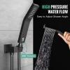 imageWaist Massage Spray Shower System with 6 Body Jets 12 Rain Shower System with Jets and Handheld Shower Faucet Set with Roughin Valve Wall Mounted Shower Fixture Set for Bathroom Brushed NickelMatte Black