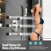 imageWaist Massage Spray Shower System with 6 Body Jets 12 Rain Shower System with Jets and Handheld Shower Faucet Set with Roughin Valve Wall Mounted Shower Fixture Set for Bathroom Brushed NickelBrushed Nickel