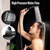 imageWaist Massage Spray Shower System with 6 Body Jets 12 Rain Shower System with Jets and Handheld Shower Faucet Set with Roughin Valve Wall Mounted Shower Fixture Set for Bathroom Brushed NickelMatte Black