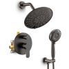 imageSR SUN RISE Shower Faucet  10 Inch Multifunctional High Pressure Shower Head System with Handheld Shower Head Fixtures  Valve Included  Matte BlackOil Rubbed Bronze