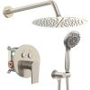 imageSR SUN RISE Shower System 12 inch Multifunction Shower Faucet Set 6 Setting High Pressure Handheld Rain Shower Head Kits Valve Included  Push Button DiverterStainless SteelOil Rubbed BronzeBrushed Nickel