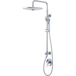 imageSR SUN RISE 10 Inch Shower Fixtures with 18 GPM Rain Showerhead and Hand Shower 276quot Slide Bar Shower Faucet Set Complete for Easy Reach Single Handle Design Shower Valve Include Polished Chrome
