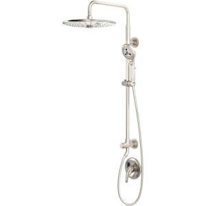 imageSR SUN RISE 10 Inch Shower System Handheld Showerhead ampamp Rain Shower Combo for Easy Reach 18 GPM Shower Faucets Sets Complete Shower Fixtures with Valve and Trim kit Brushed Nickel